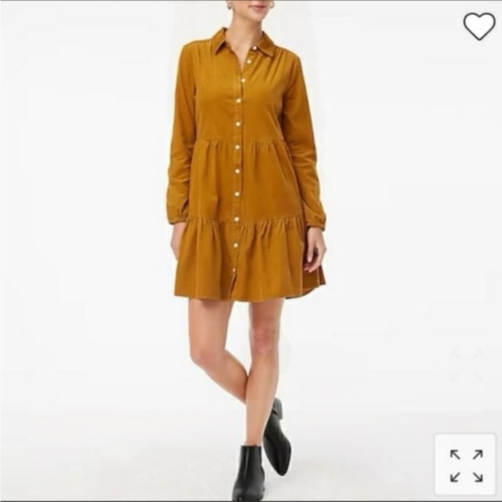J.Crew Factory Collared Corduroy Mini Shirtdress - Picture 1 of 4